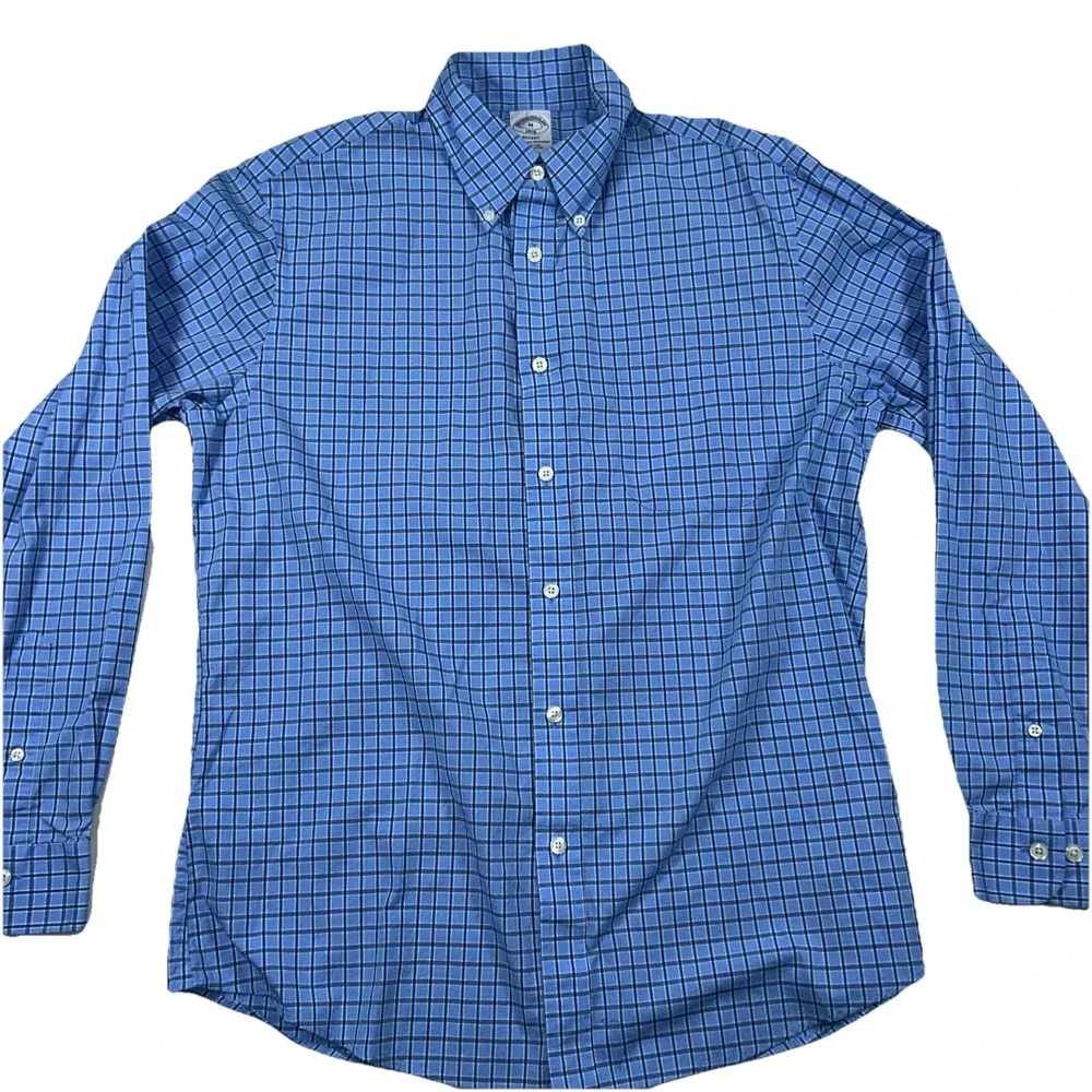 Brooks Brothers 1818 Regent Fit Supima Cotton M Button Down Shirts Pleated Cuffs - Picture 8 of 12